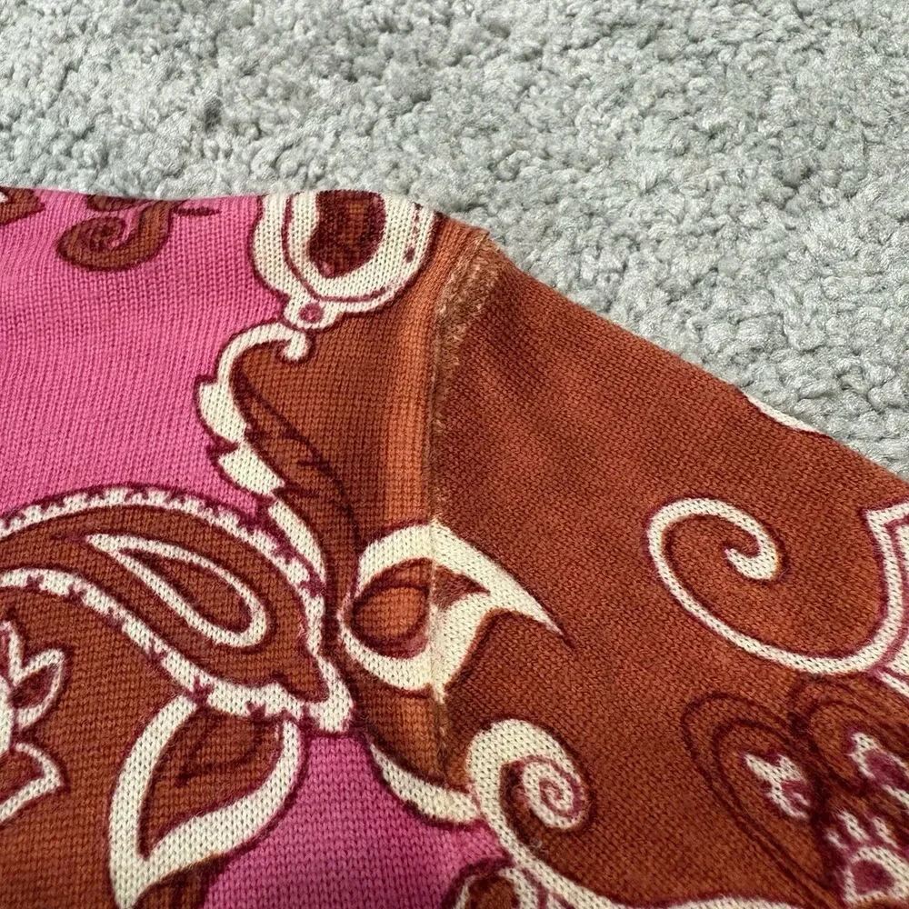 J. Crew Paisley 100% Merino Wool Margot Sweater Size M